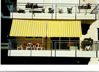 Kit completo Balc�n-II con toldo de sol 270 x 140 cm rayas blanco amarillo