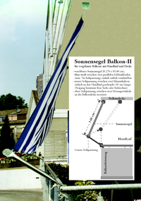 Kit completo Balc�n-II con toldo de sol 270 x 140 cm rayas blanco azul