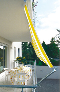 Toldo de Sol prefabricado 270x140 cm - color blanco-amarillo