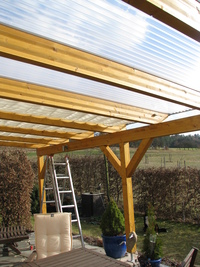 Sonnensegel Terrassendach - 91 x 330 cm - uni wei�