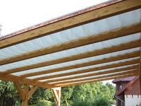 Sonnensegel Terrassendach  68 x 275 cm - uni wei�