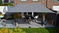 Toldo / vela rectangular  - 4 x 5 m - lona sombral - color gris claro