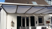 Sonnensegel Wintergartenbeschattung 96 x 220 cm - uni wei�  -  mit 20x  Laufhaken + 2x Laufhakenstopper