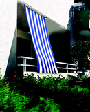 {{ txt_packung }} - Kit completo toldo vertical - Rayas de bloco azul-blanco
