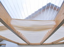 {{ txt_packung }} - Sonnensegel Wintergarten - 96 x 380 cm - uni hell elfenbein  - mit 40x  Laufhaken + 2x Stopper