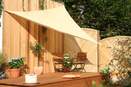 {{ txt_packung }} - Toldo Triangular 3,6 x 3,6 x 3,6 m - lona sombral, color de trigo